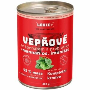 LOUIE VEPŘOVÉ SE ŠPENÁTEM A PREBIOTIKY 400 G Psí konzerva, červená, velikost obraz