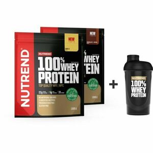 Nutrend 100% WHEY PROTEIN DÁRKOVÉ BALENÍ 2x 1000 G + 1x SHAKER Proteiny + shaker, , velikost obraz