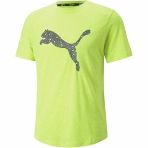 Puma RUN LOGO TEE Pánské triko, světle zelená, velikost obraz