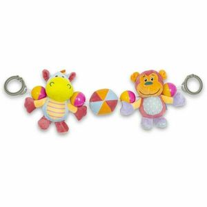 BABY MIX HROŠÍK & OPIČKA Plyšové chrastítko, mix, velikost obraz