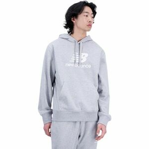 New Balance ESSENTIALS STACKED LOGO FRENCH TERRY HOODIE Pánská mikina, šedá, velikost obraz