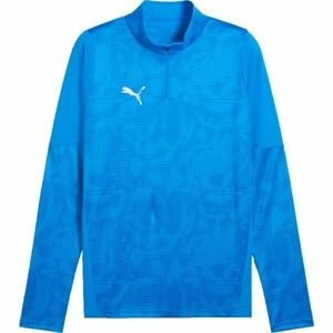 Puma TEAMCUP TRAINING 1/4 ZIP TOP Pánská sportovní mikina, modrá, velikost obraz