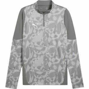 Puma TEAMCUP TRAINING 1/4 ZIP TOP Pánská sportovní mikina, šedá, velikost obraz