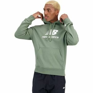 New Balance ESSENTIALS STACKED LOGO FRENCH TERRY HOODIE Pánská mikina, zelená, velikost obraz