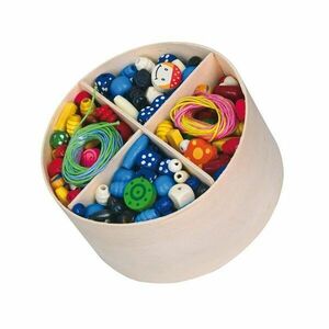 VIGA BEADS Dřevěná sada korálků, mix, velikost obraz