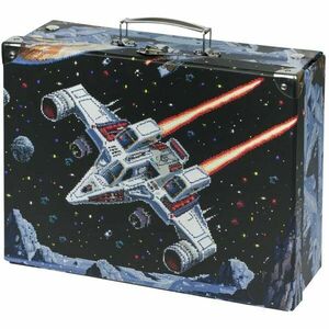 BAAGL PIXEL SPACE Skládací školní kufřík, černá, velikost obraz