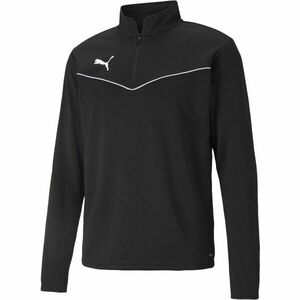 Puma TEAMRISE 1/4 ZIP TOP Pánská mikina se zipem, černá, velikost obraz