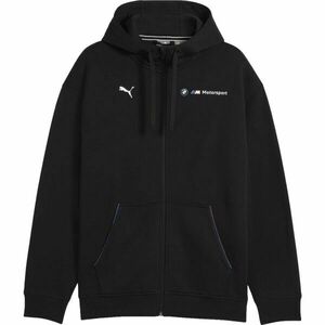 Puma BMW M MOTORSPORT ESSENTIALS+ FZ HOODED JACKET FL Pánská bunda, černá, velikost obraz
