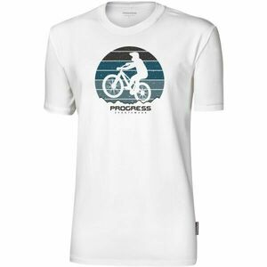 PROGRESS BARBAR BIKER Pánské bambusové triko, bílá, velikost obraz