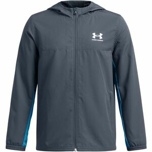 Under Armour RIVAL WOVEN JACKET Chlapecká bunda, tmavě šedá, velikost M obraz