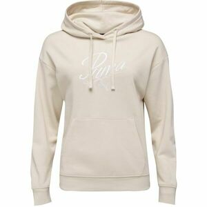 Puma ESSENTIALS SCRIPT HOODIE TR Dámská mikina, béžová, velikost obraz