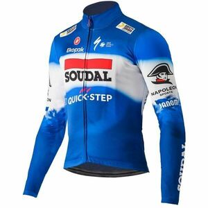 Castelli QUICK STEP LS THERMAL Pánský cyklistický dres, modrá, velikost XXXL obraz