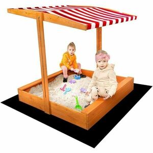 BABY MIX PÍSKOVIŠTĚ Dětské dřevěné pískoviště se stříškou, hnědá, velikost obraz