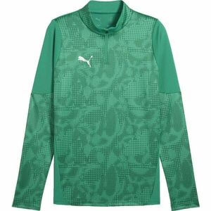 Puma TEAMCUP TRAINING 1/4 ZIP TOP Pánská sportovní mikina, zelená, velikost obraz