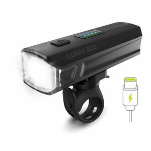 One LUMIX 500 Přední světlo na kolo, černá, velikost obraz