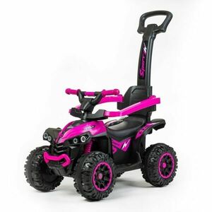 BABY MIX MEGA Dětské odrážedlo s vodící tyčí, růžová, velikost obraz