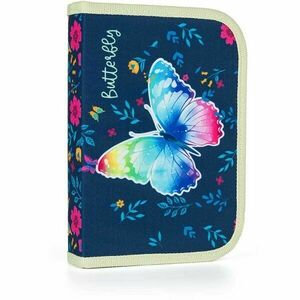 Oxybag BUTTERFLY Prázdný jednopatrový penál, tmavě modrá, velikost obraz