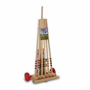 Kroket LUCIO LONDERO pro 6 hráčů na dřevěném vozíku obraz