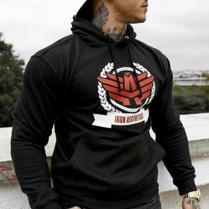 Fitness mikina bez zipu Iron Aesthetics Triumph, černá obraz