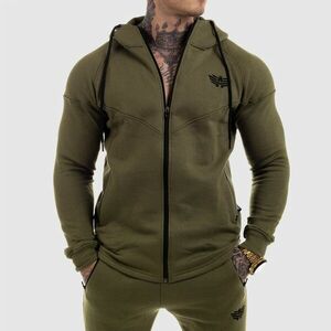 Fitness mikina se zipem Iron Aesthetics ROUND, zelená obraz