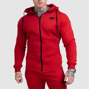 Fitness mikina se zipem Iron Aesthetics ROUND, červená obraz