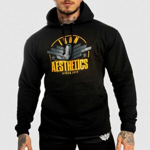 Fitness mikina bez zipu Iron Aesthetics Force, černá obraz