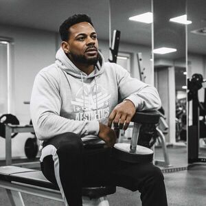 Fitness mikina bez zipu Iron Aesthetics Force, šedá obraz