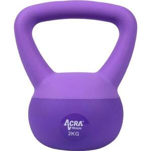 ACRA Soft PVC Kettlebell 2 kg, fialový obraz