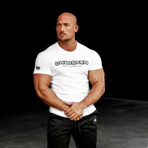Pánské fitness tričko Iron Aesthetics Unbroken, bílé obraz