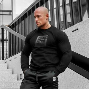 Mikina bez kapuce Iron Aesthetics Boxed, černá obraz