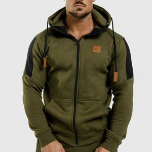 Fitness mikina se zipem Iron Aesthetics ELEMENT, vojenská zelená obraz