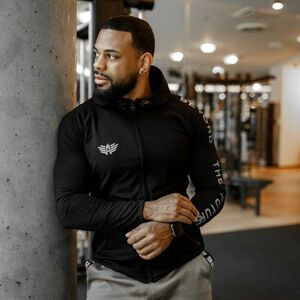 Pánská SlimFit mikina Beyond the Future, černá obraz