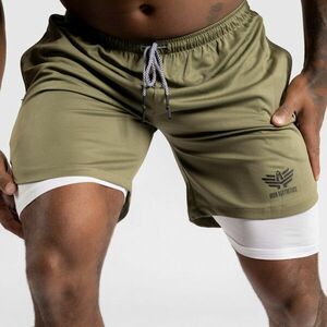 Funkční šortky Iron Aesthetics Stretch 2in1, zelené obraz