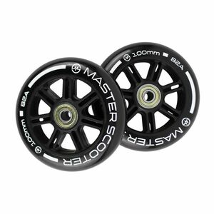 Náhradní kolečka na koloběžky MASTER Stunt 100 mm - černé obraz