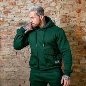 Mikina s kapucí Iron Aesthetics Cargo Hoodie, zelená obraz