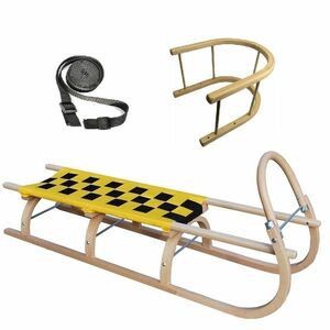 Sáně dřevěné SULOV 67 délka 125 cm + ohrádka + popruh obraz