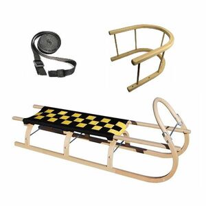 Sáně dřevěné SULOV 67 délka 125 cm + ohrádka + popruh obraz