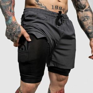 Funkční šortky Iron Aesthetics SweatPro 2in1, tmavě šedé obraz