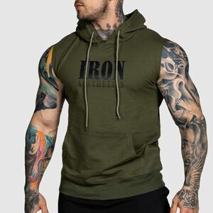Tílko s kapucí Iron Aesthetics Cut Off, zelené obraz