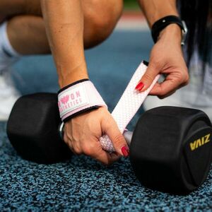 Trhačky s gripem Iron Aesthetics Grip Straps, růžové obraz