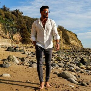 Strečová košile Iron Aesthetics Slim Stretch, natural obraz