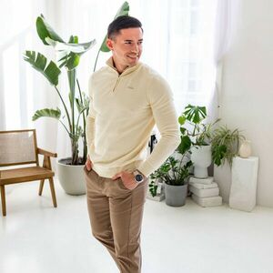 Svetr se zipem Iron Aesthetics Tomas, béžový obraz