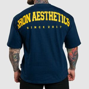 Oversize triko Iron Aesthetics College, modré obraz