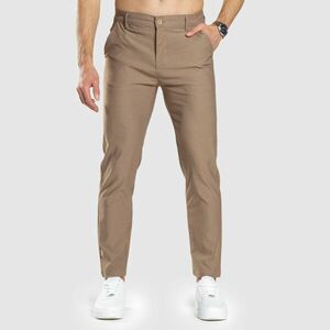 Strečové kalhoty Iron Aesthetics Classy, hnědé obraz