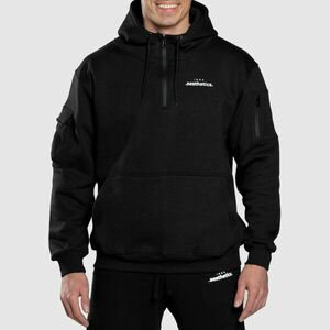 Oversized mikina se zipem Iron Aesthetics Loaded, černá obraz