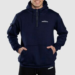 Oversized mikina se zipem Iron Aesthetics Loaded, navy obraz