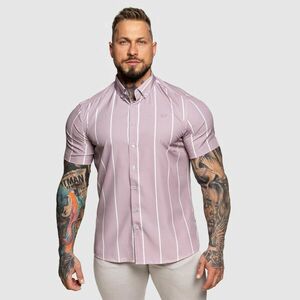Strečová košile Iron Aesthetics Short Stripe, světle fialová obraz