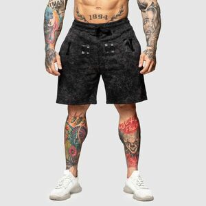 Teplákové kraťasy Iron Aesthetics College, washed black obraz