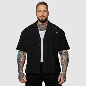 Oversized košile Iron Aesthetics Cuban, černá obraz