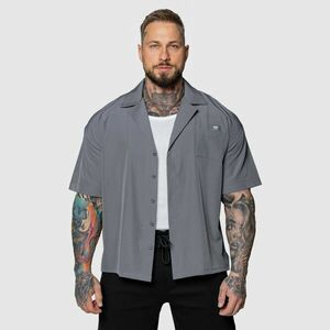 Oversized košile Iron Aesthetics Cuban, šedá obraz
